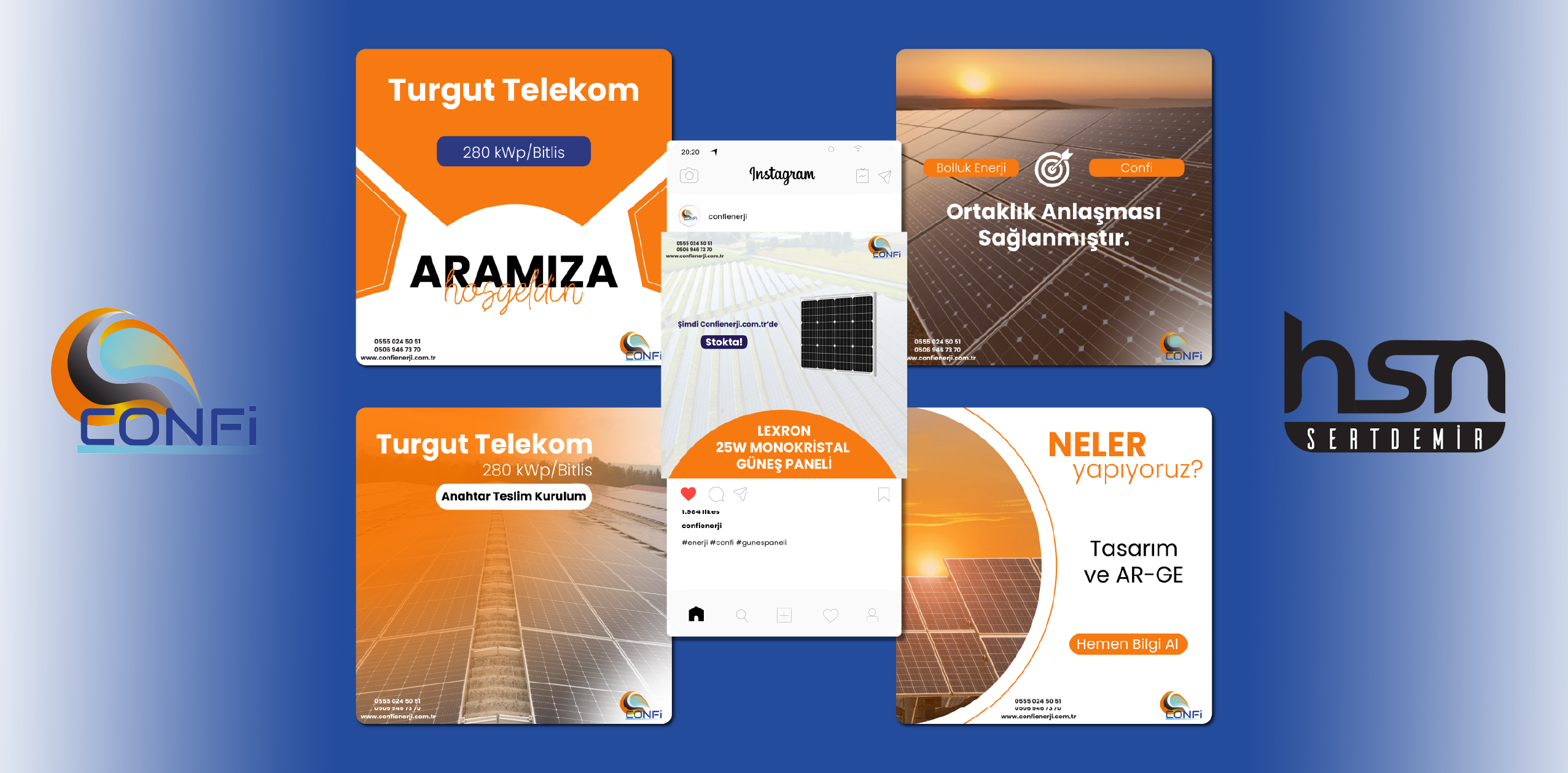 Confi Enerji sosyal medya görselleri